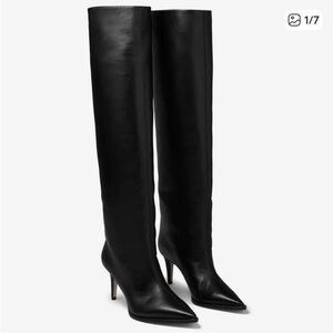 Tamara Mellon Trinity Black Leather Heeled Boots